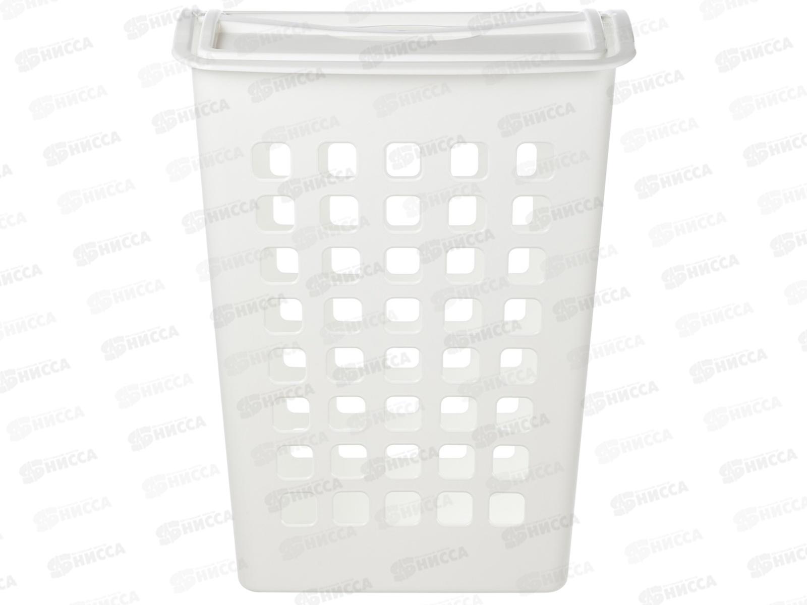 Корзина для белья 38л поворотная крышка узкая Белый 431255416 *6  БП