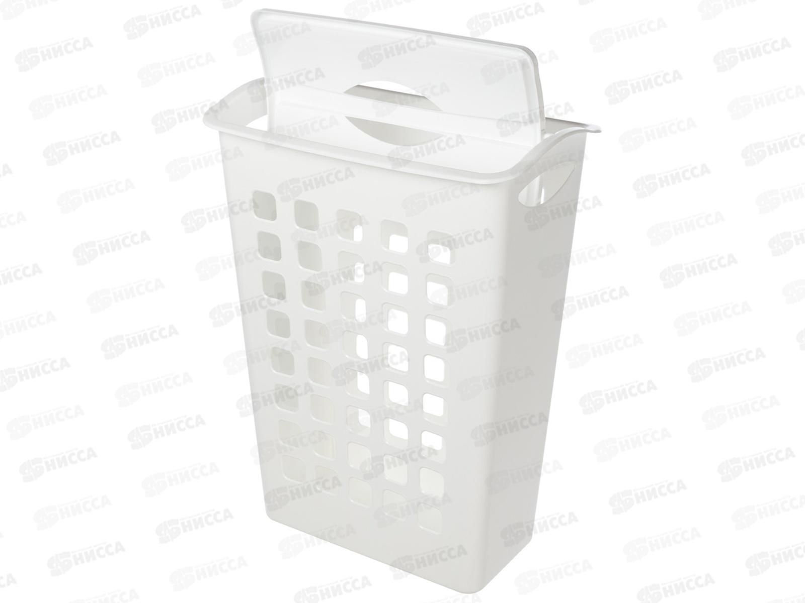 Корзина для белья 38л поворотная крышка узкая Белый 431255416 *6  БП