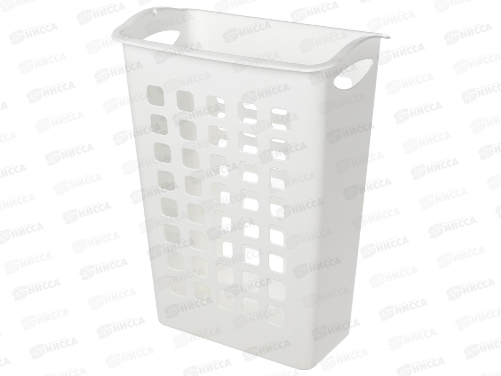 Корзина для белья 38л поворотная крышка узкая Белый 431255416 *6  БП