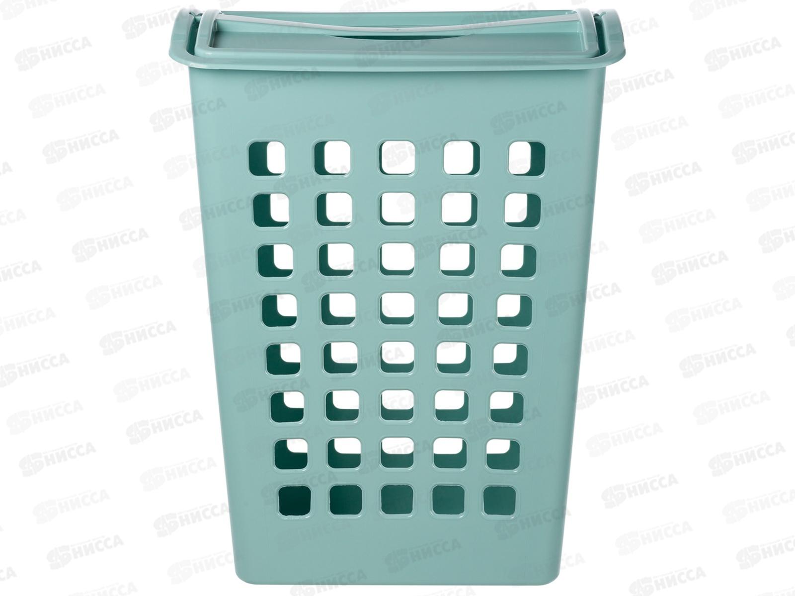 Корзина для белья 38л поворотная крышка узкая Светло-голубой 431255431 *6 БП