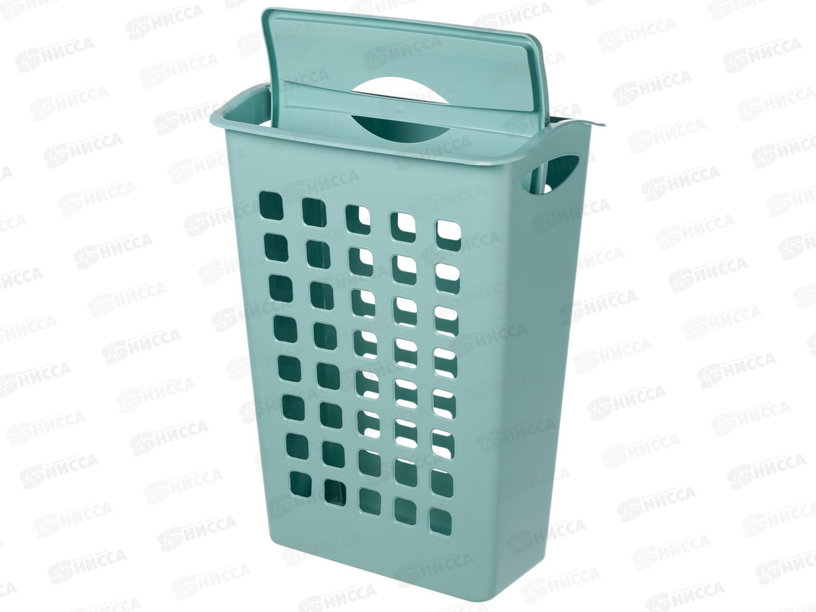 Корзина для белья 38л поворотная крышка узкая Светло-голубой 431255431 *6 БП