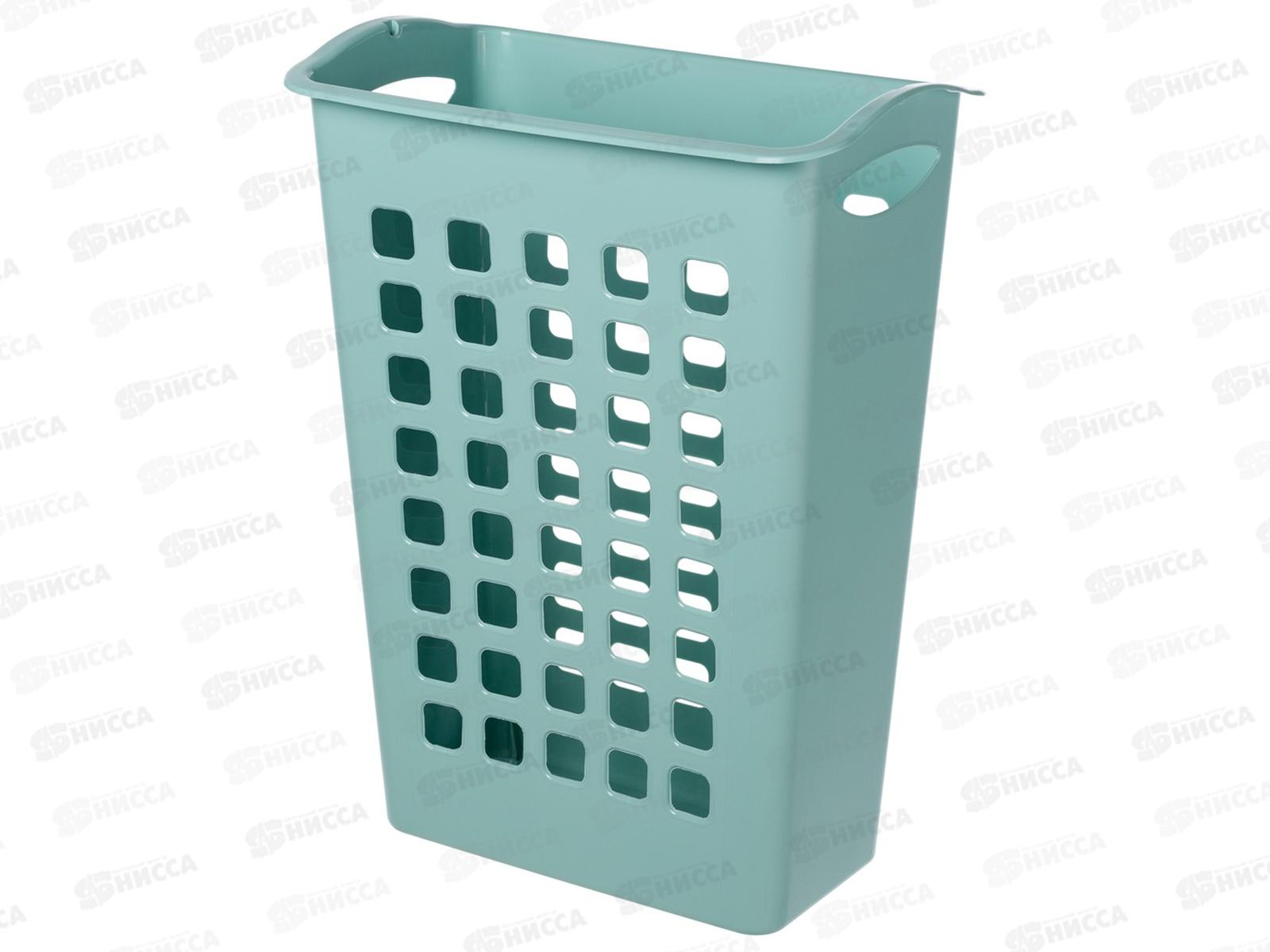 Корзина для белья 38л поворотная крышка узкая Светло-голубой 431255431 *6 БП