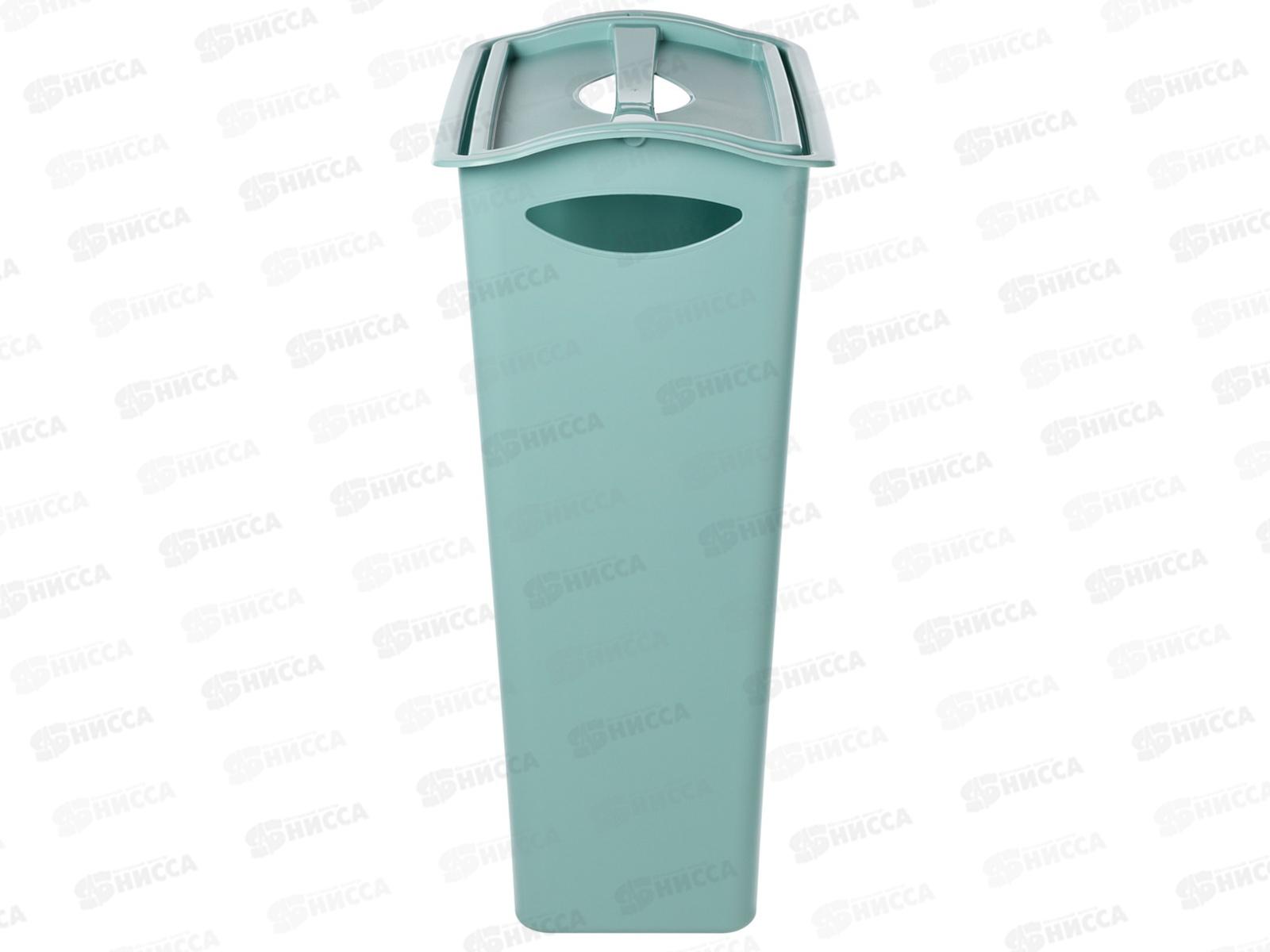 Корзина для белья 38л поворотная крышка узкая Светло-голубой 431255431 *6 БП