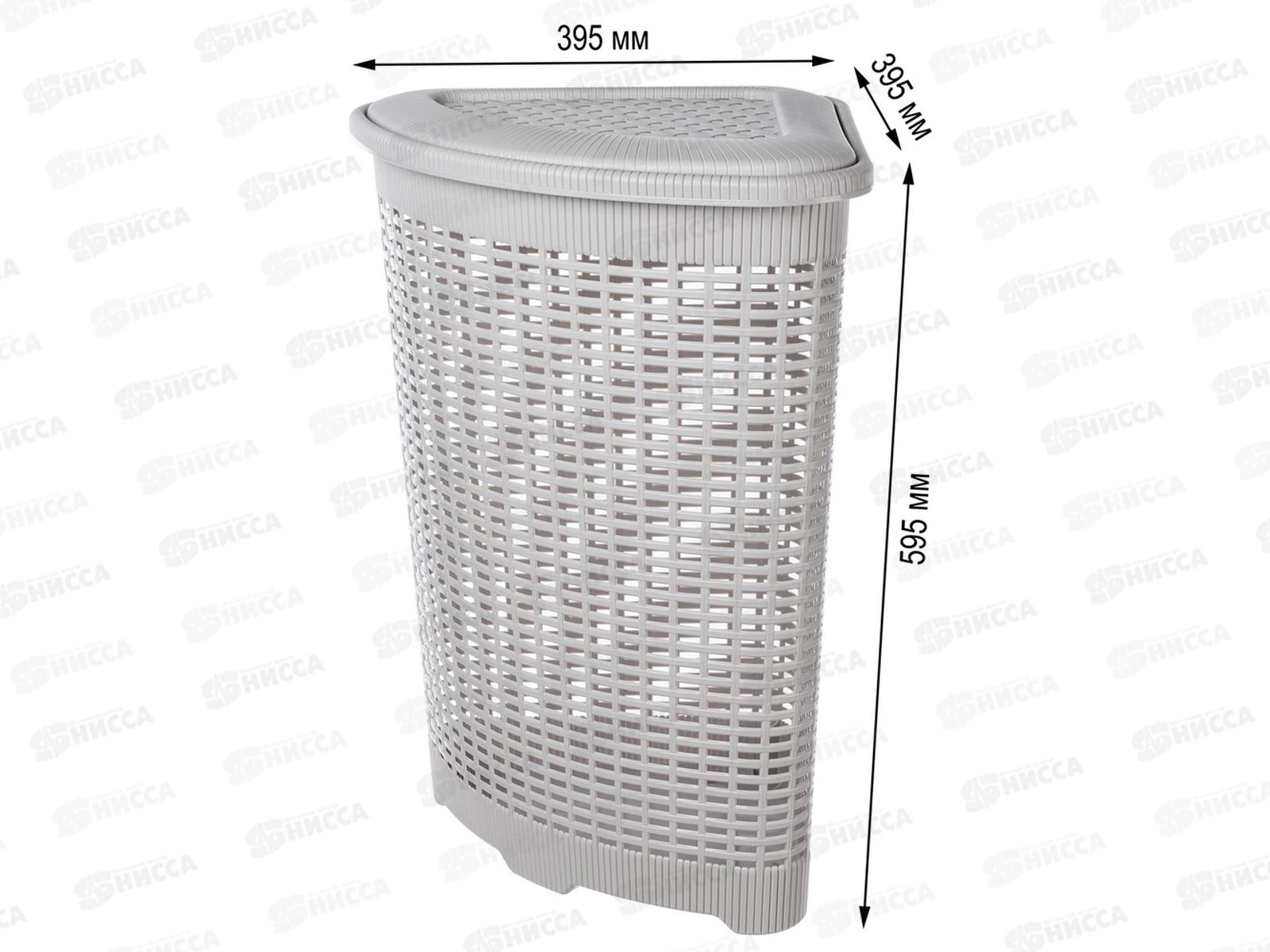 Корзина для белья 50л Угловая Светло-серый 433217530  *5  БП