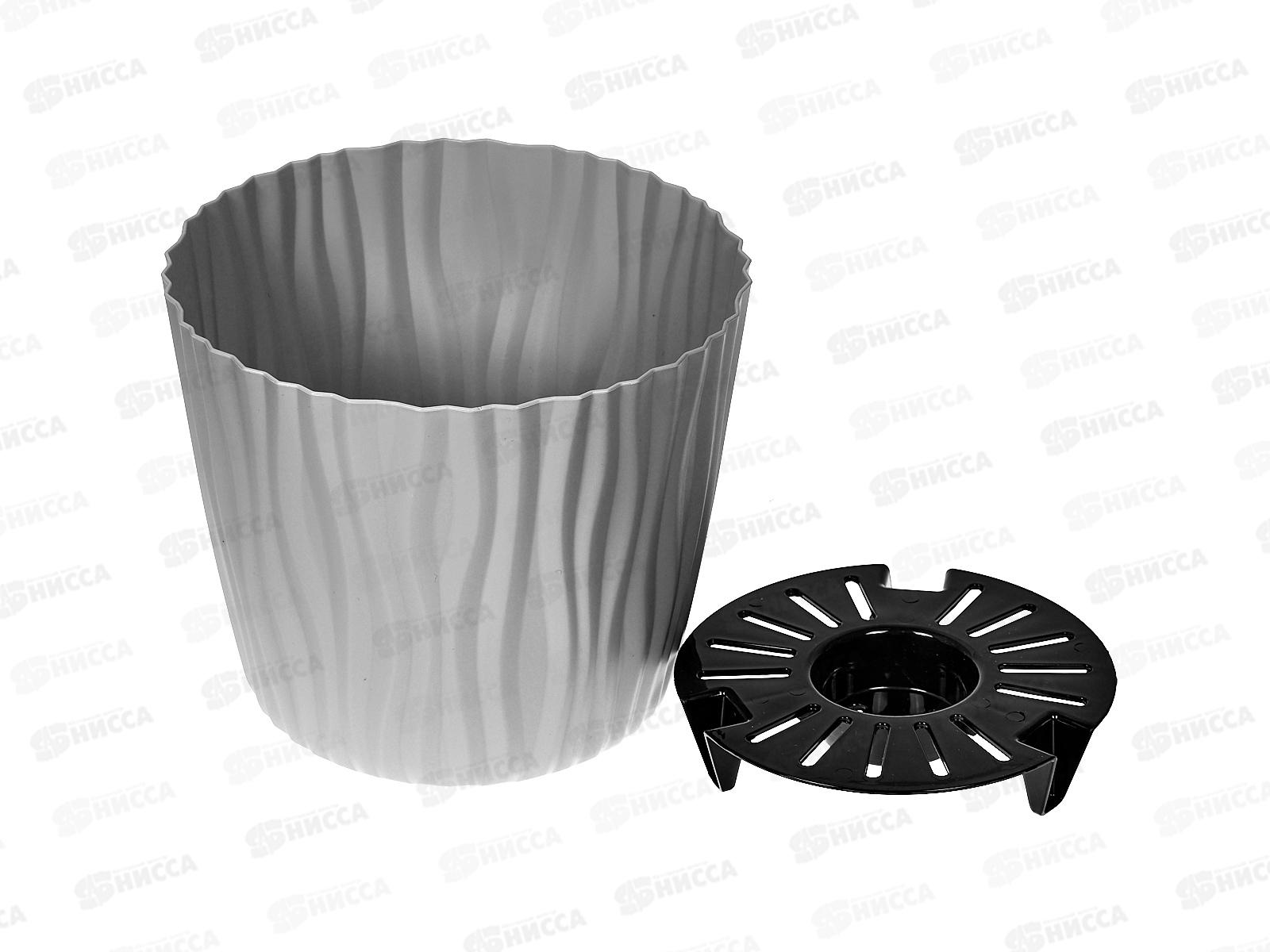 Кашпо ВОЛНА D160мм 2л с вкладышем Серый М3188 *12