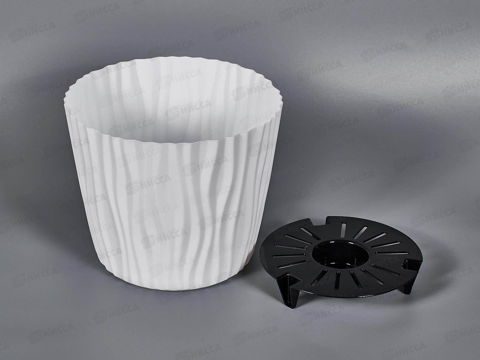 Кашпо ВОЛНА D200мм 4л с вкладышем Белый М3189 *16