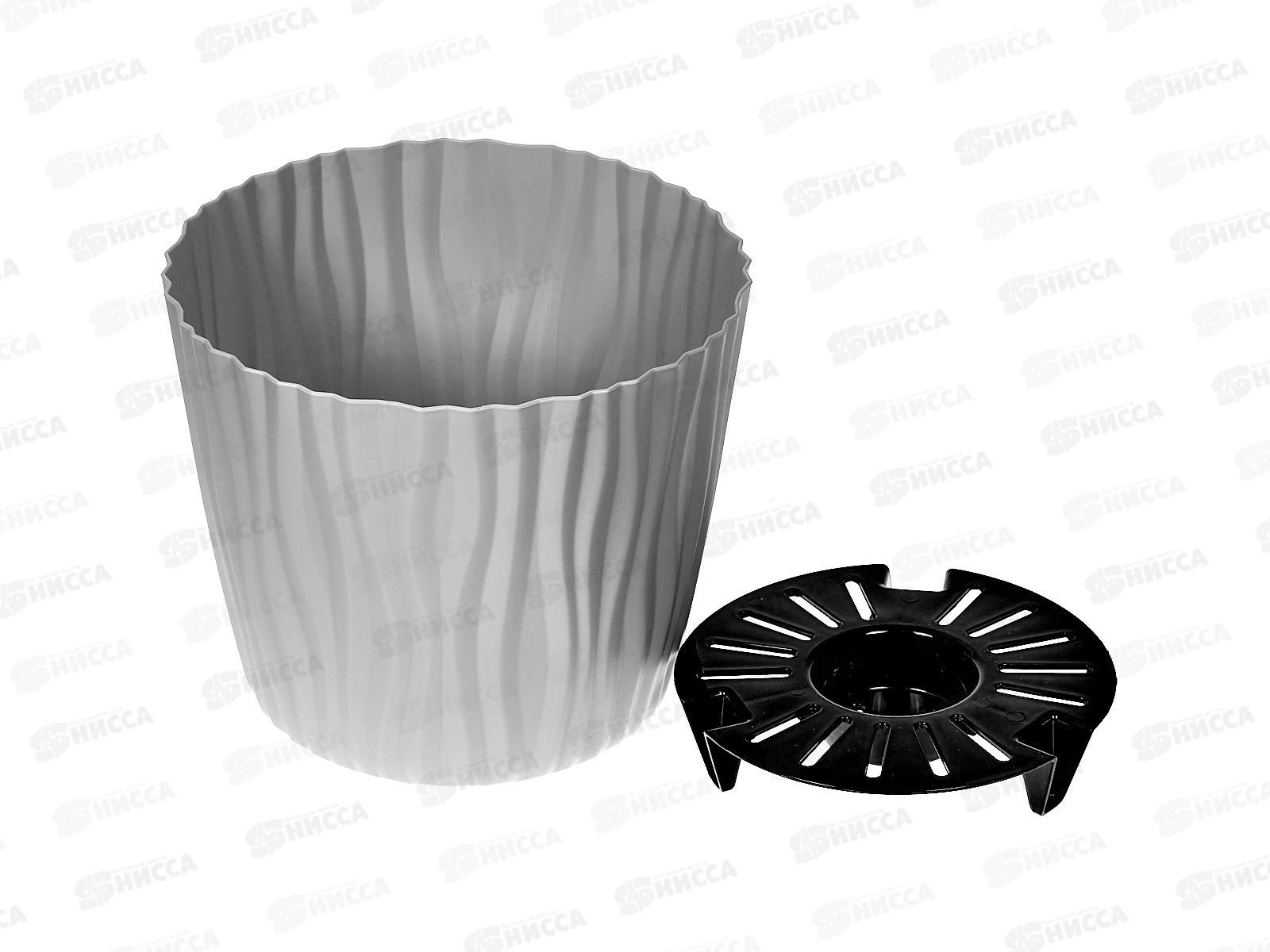 Кашпо ВОЛНА D200мм 4л с вкладышем Серый М3189 *16