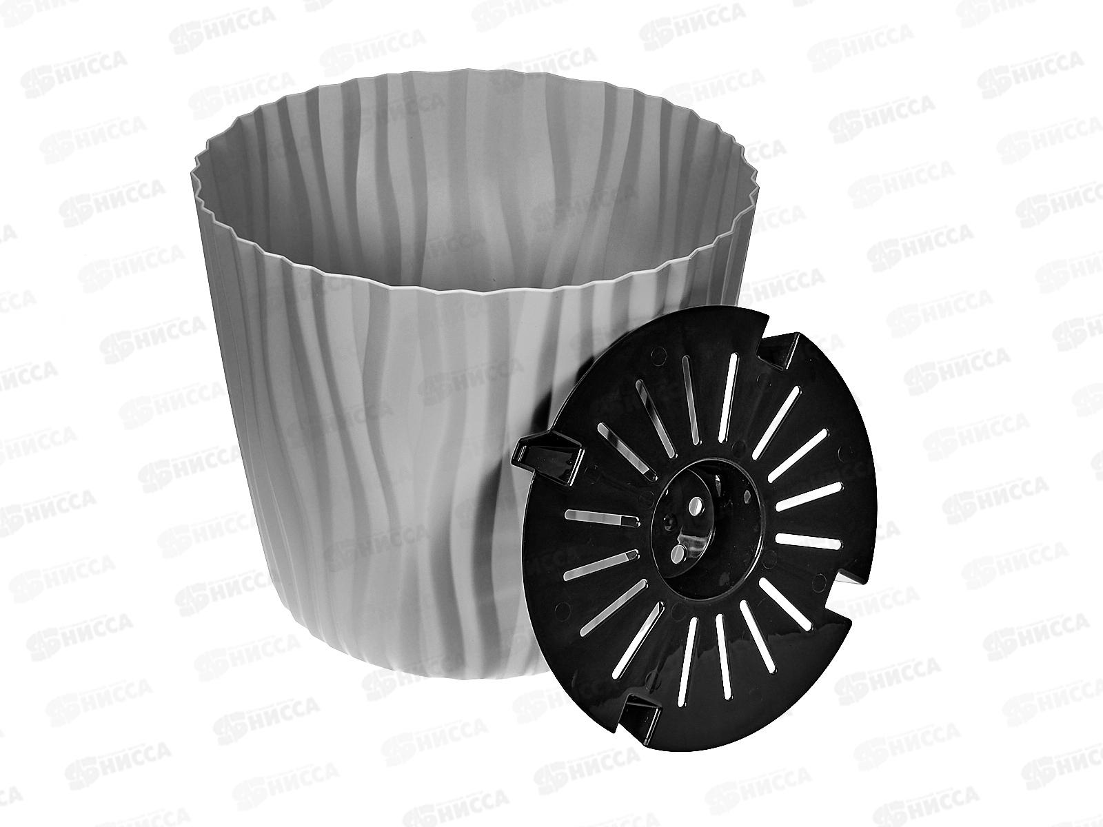 Кашпо ВОЛНА D250мм 8л с вкладышем Серый М3190 *8