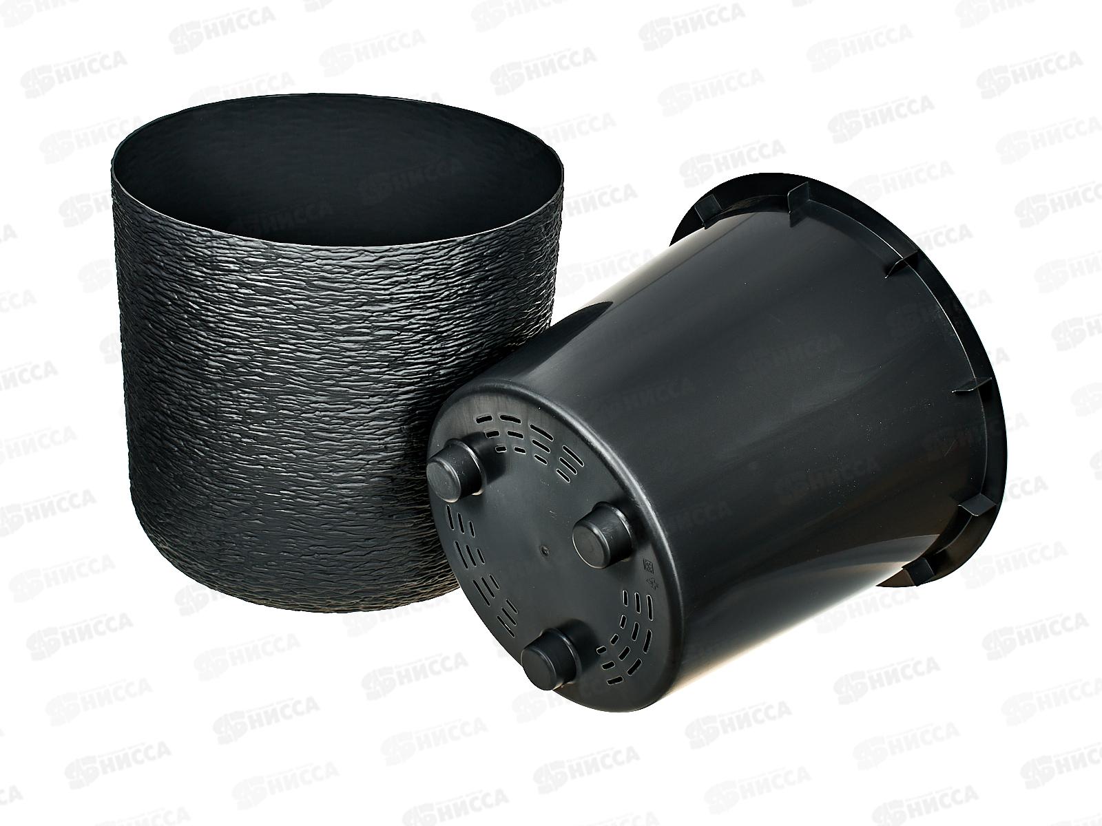 Кашпо СЛАНЕЦ D280мм 9,5л с вставкой Графитовый М3200 *6