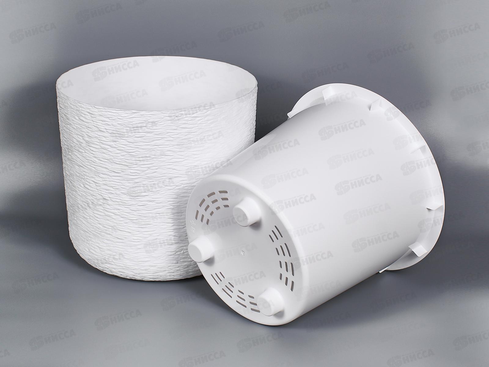 Кашпо СЛАНЕЦ D380мм 24л с вставкой Белый М3201 *1