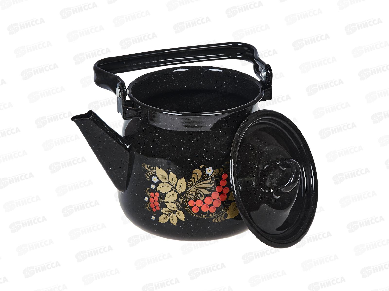 Чайник 2,3л Рябинушка, черный рябчик с петлей С2714.Р*05