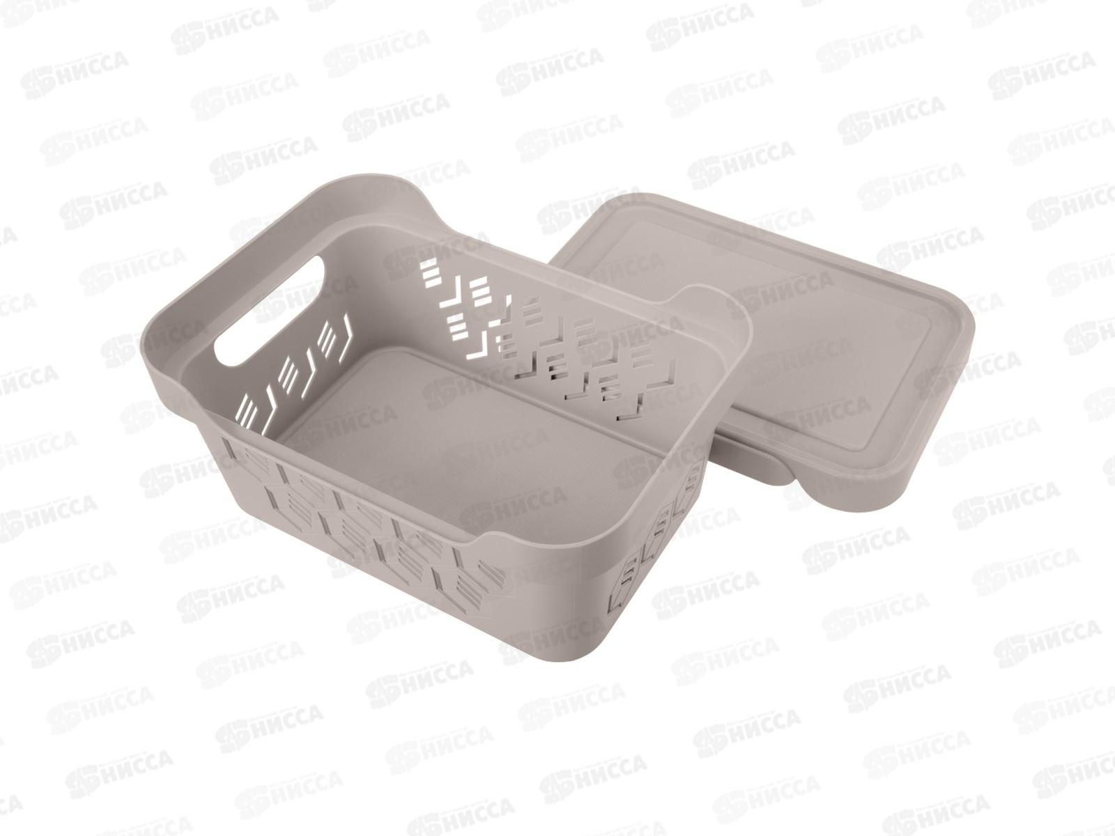 Ящик универсальный  4,6л &quotDELUXE&quot с крышкой  Светло-бежевый 433205534  БП