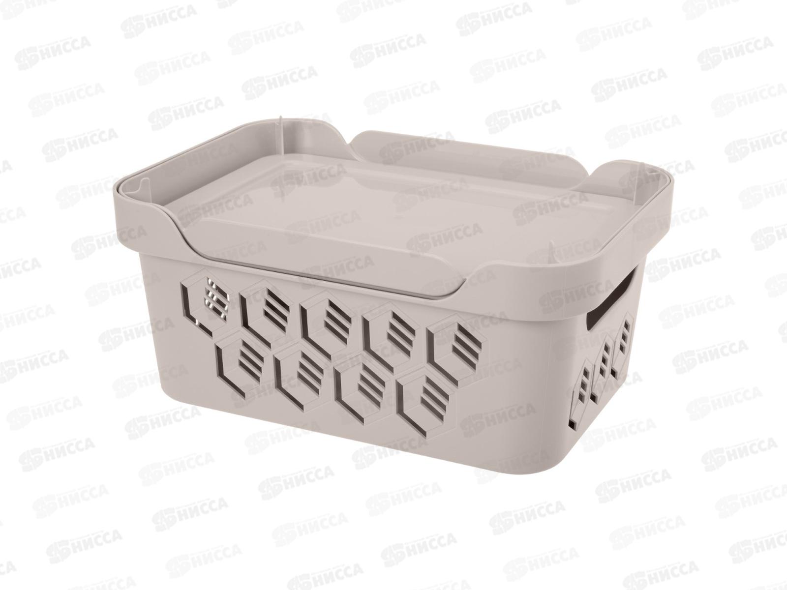 Ящик универсальный  4,6л &quotDELUXE&quot с крышкой  Светло-бежевый 433205534  БП