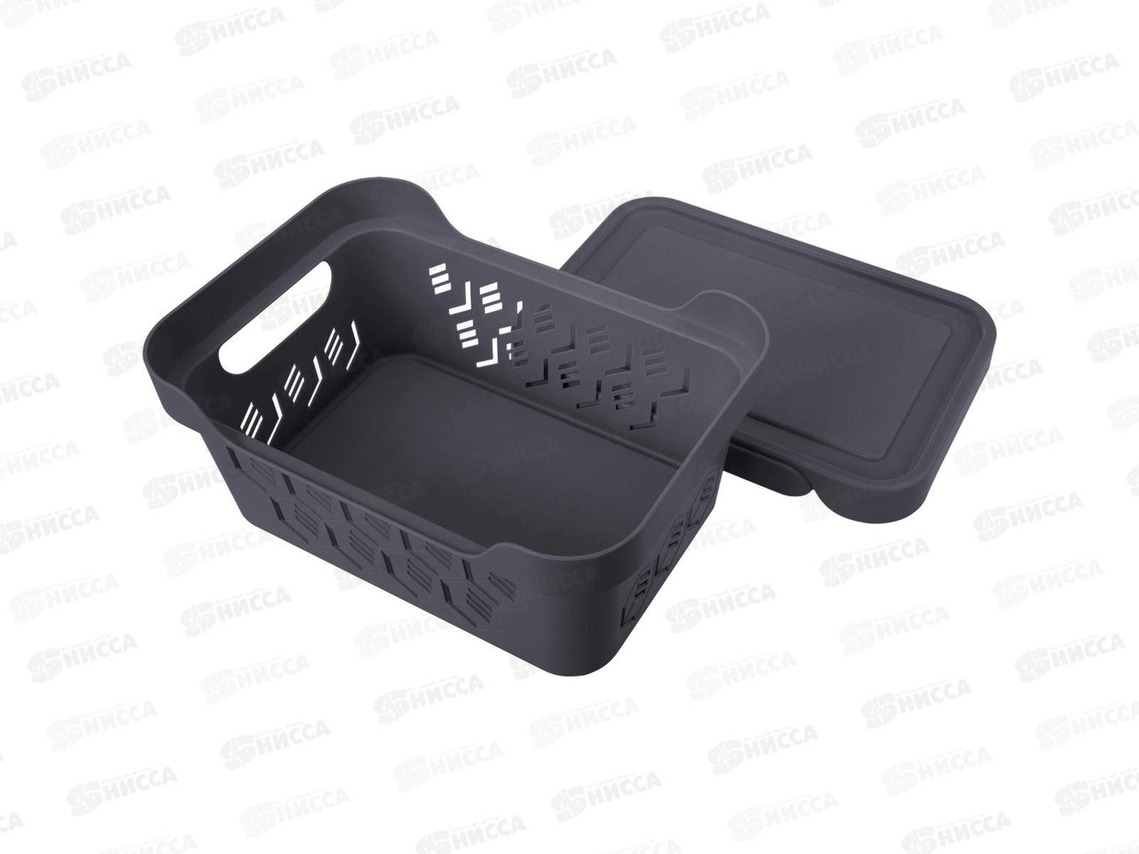 Ящик универсальный  4,6л &quotDELUXE&quot с крышкой  Серый 433205511  БП