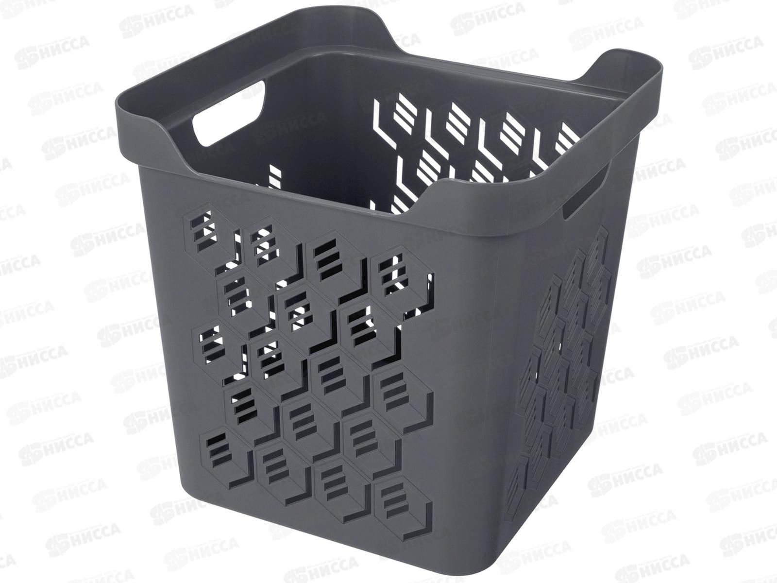 Ящик универсальный 18л &quotDELUXE&quot с крышкой Серый 433242711  БП