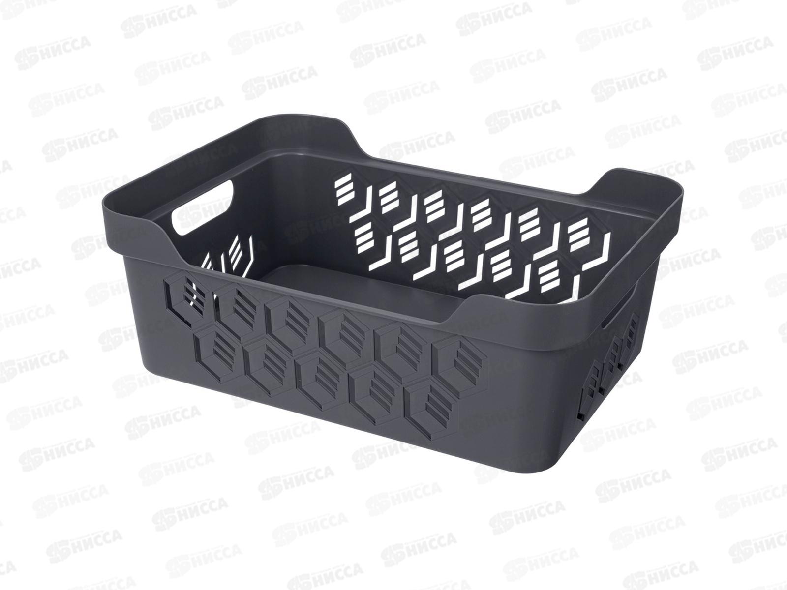 Ящик универсальный  12л &quotDELUXE&quot с крышкой  Серый 433205711  БП