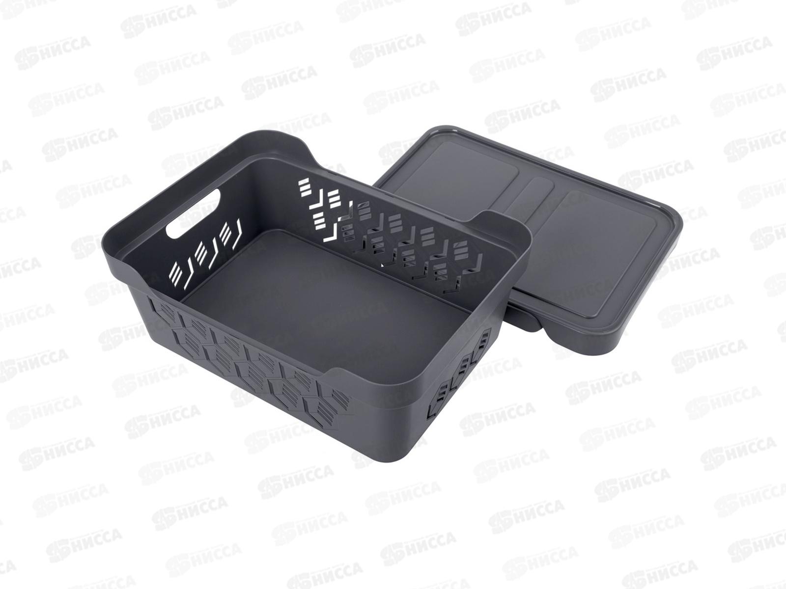 Ящик универсальный  12л &quotDELUXE&quot с крышкой  Серый 433205711  БП