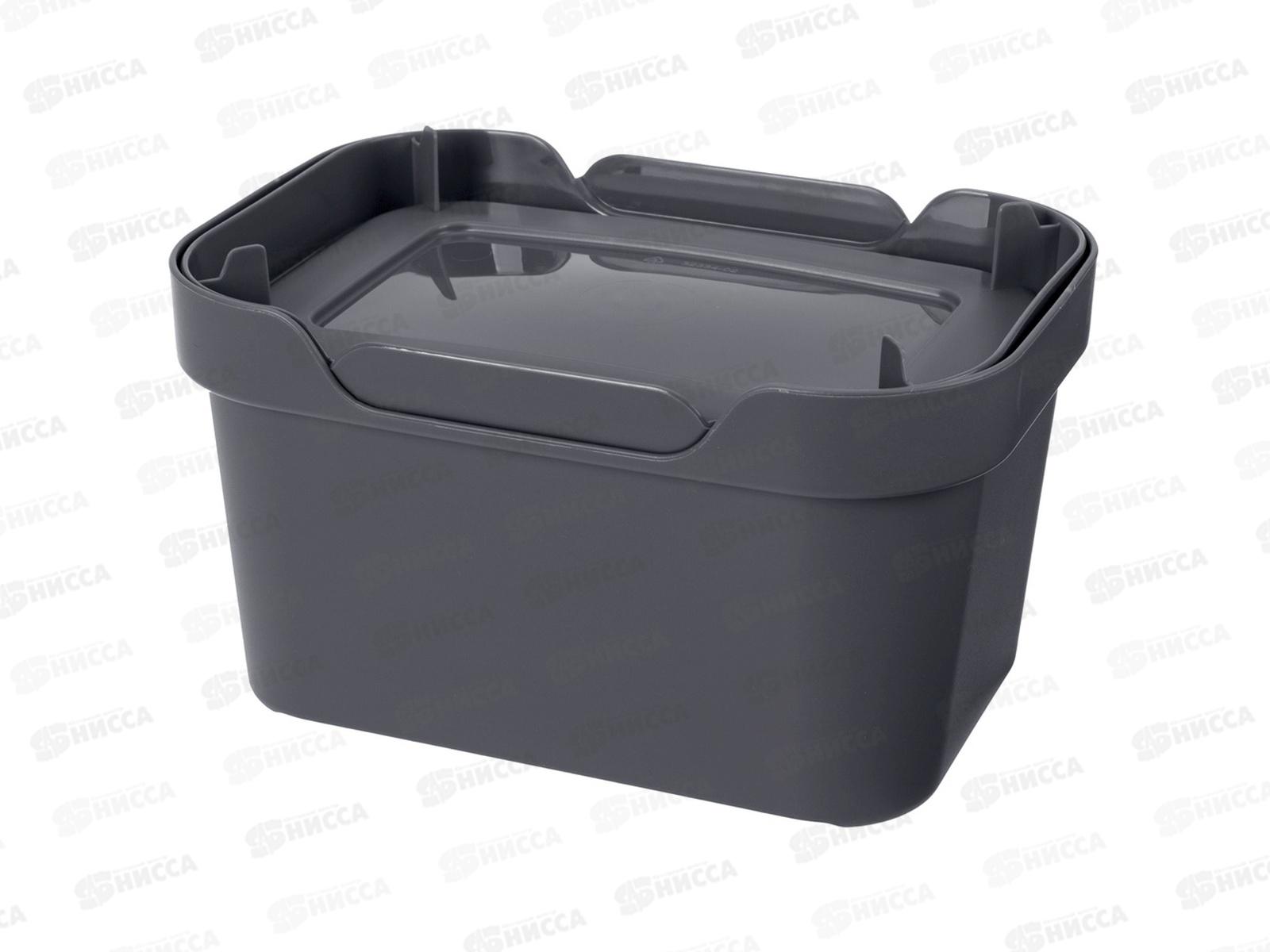 Ящик универсальный  1,9л &quotLUXE&quot с крышкой  Серый 433233411  БП