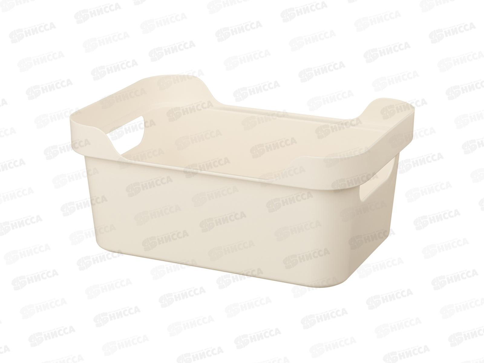 Ящик универсальный  4,6л &quotLUXE&quot с крышкой  Бежевый 433205407  БП