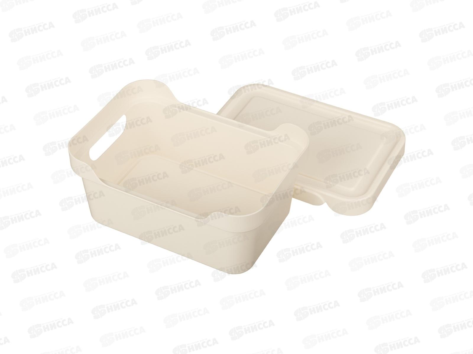 Ящик универсальный  4,6л &quotLUXE&quot с крышкой  Бежевый 433205407  БП