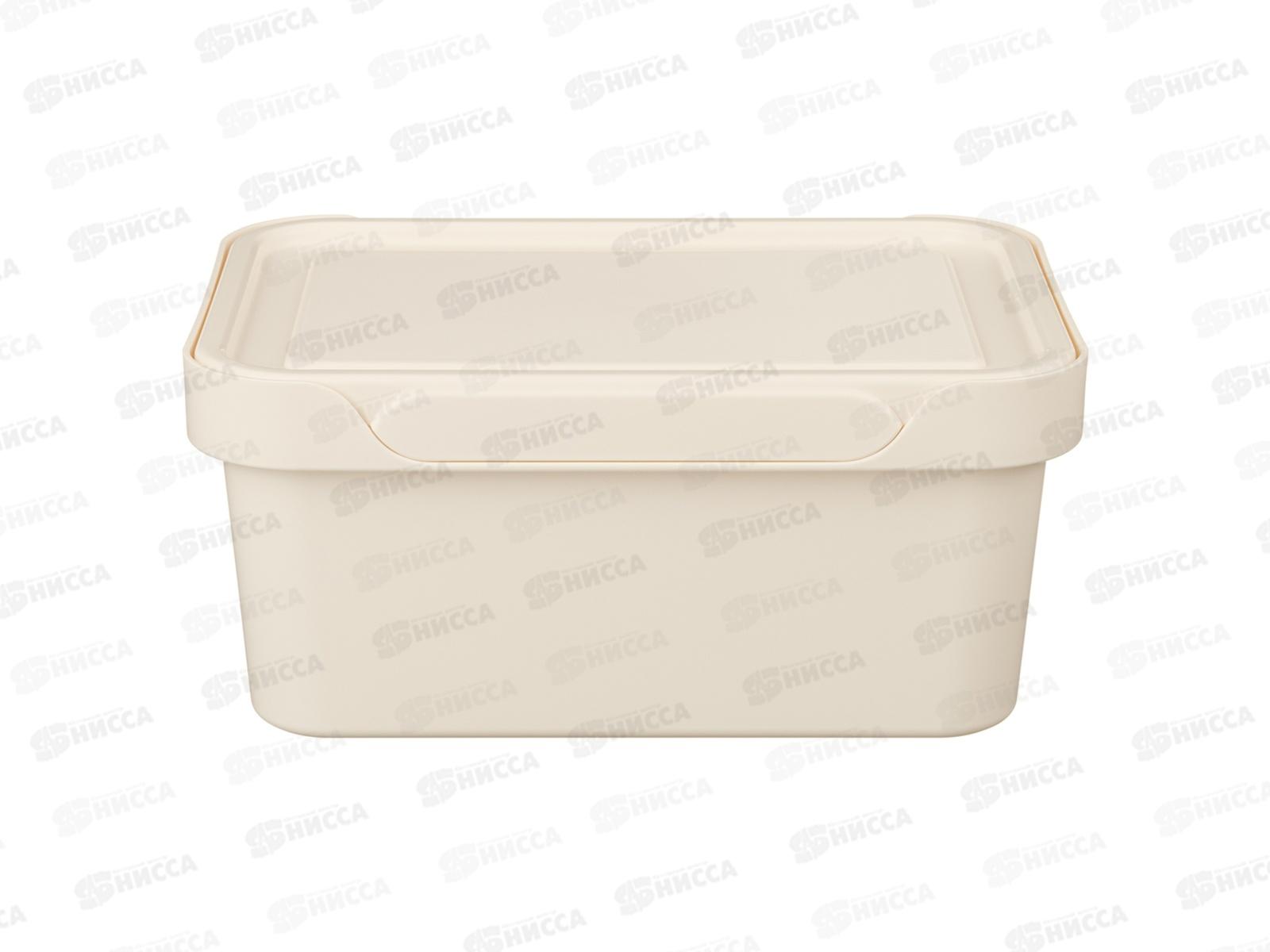 Ящик универсальный  4,6л &quotLUXE&quot с крышкой  Бежевый 433205407  БП