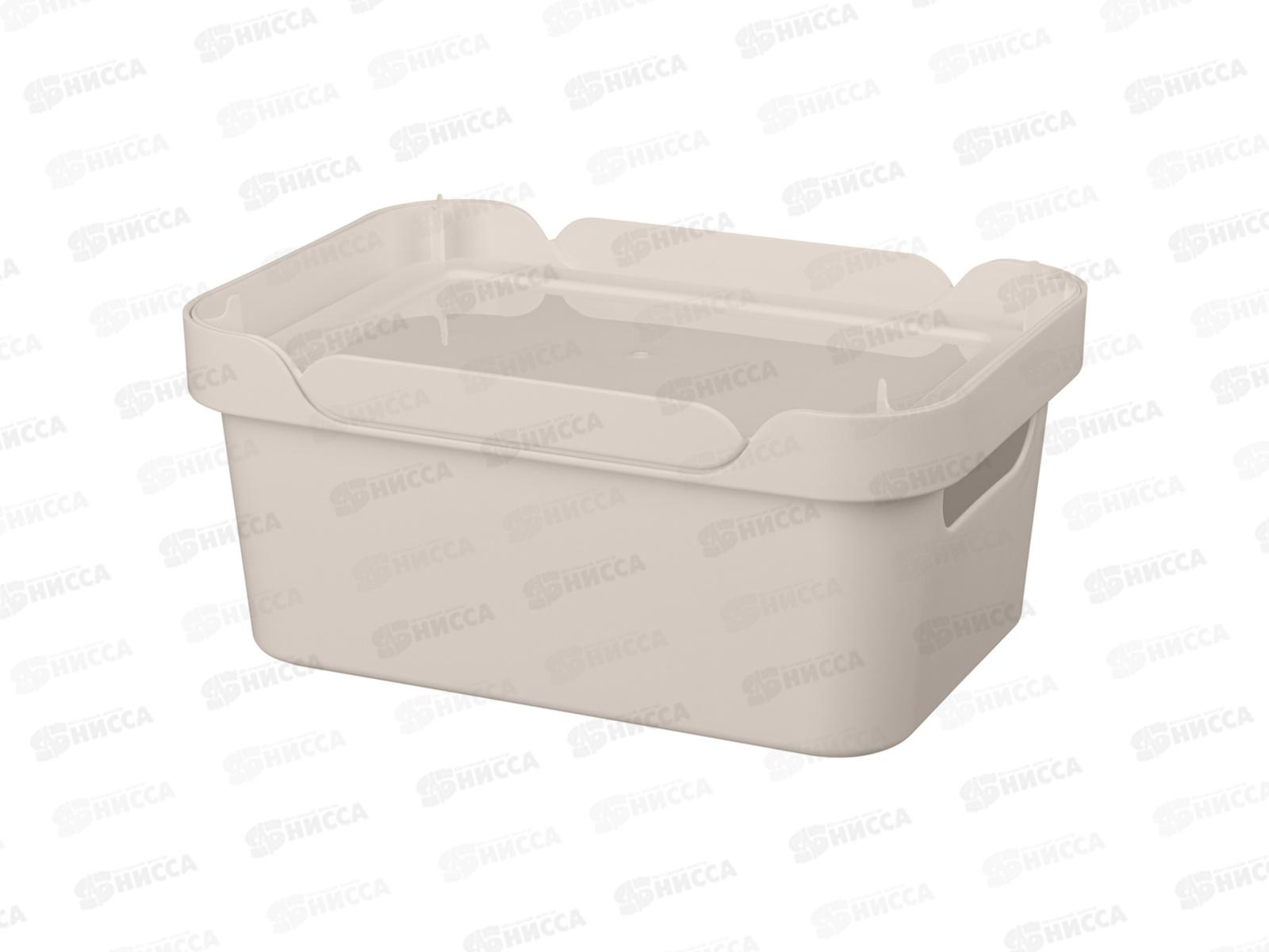 Ящик универсальный  4,6л &quotLUXE&quot с крышкой  Светло-бежевый 433205434  БП