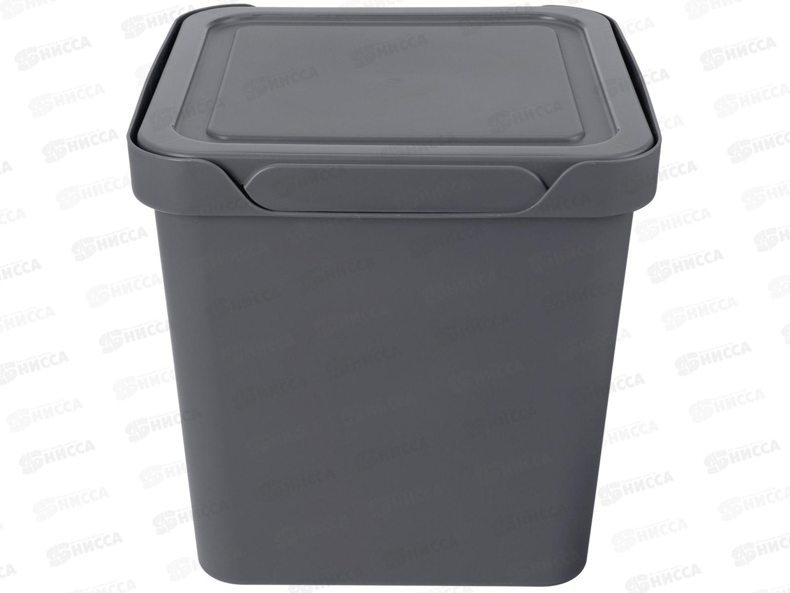 Ящик универсальный 18л &quotLUXE&quot с крышкой  Серый 433242611  БП