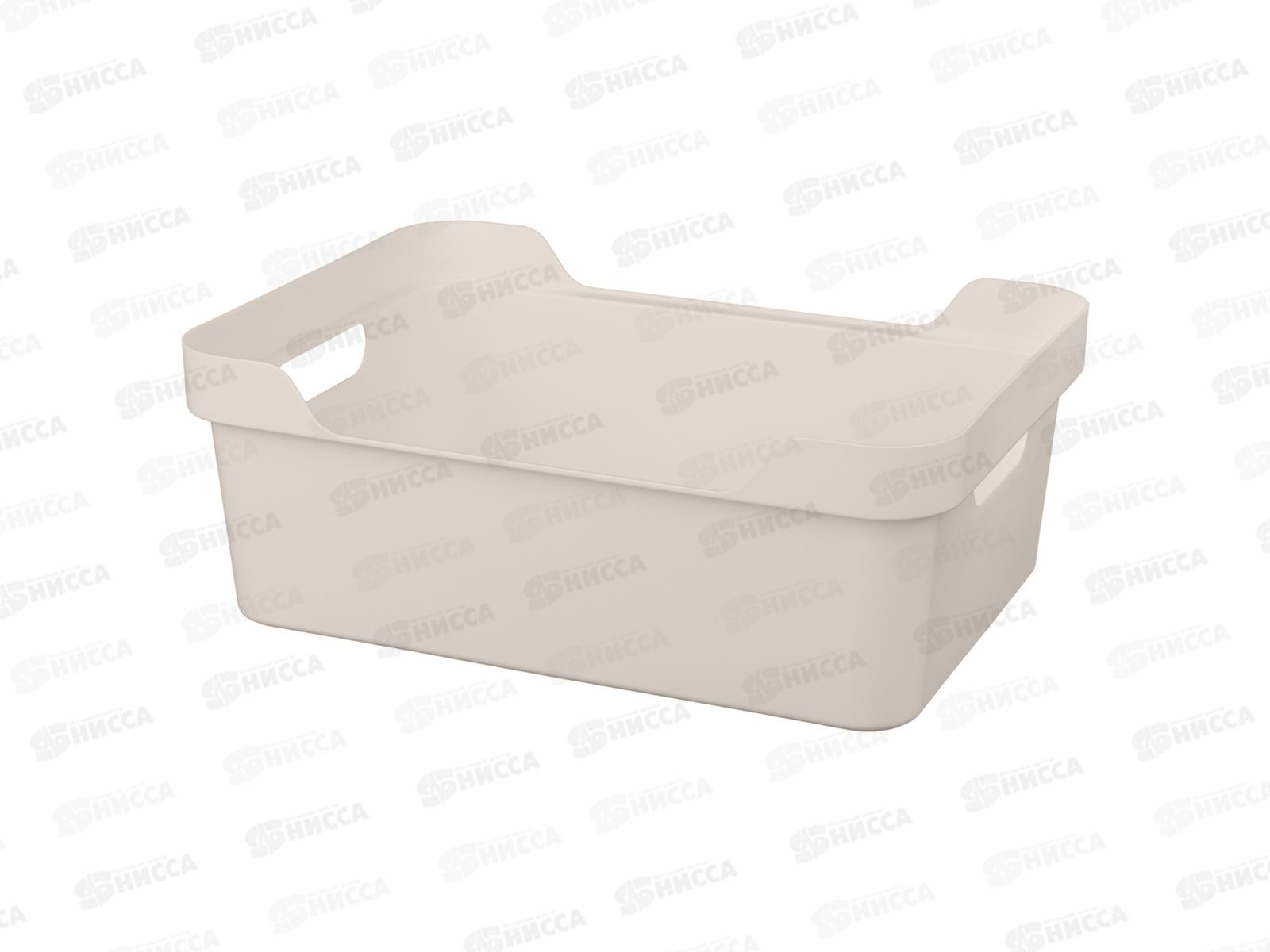 Ящик универсальный 12л &quotLUXE&quot с крышкой  Светло-бежевый 433205634  *6 БП