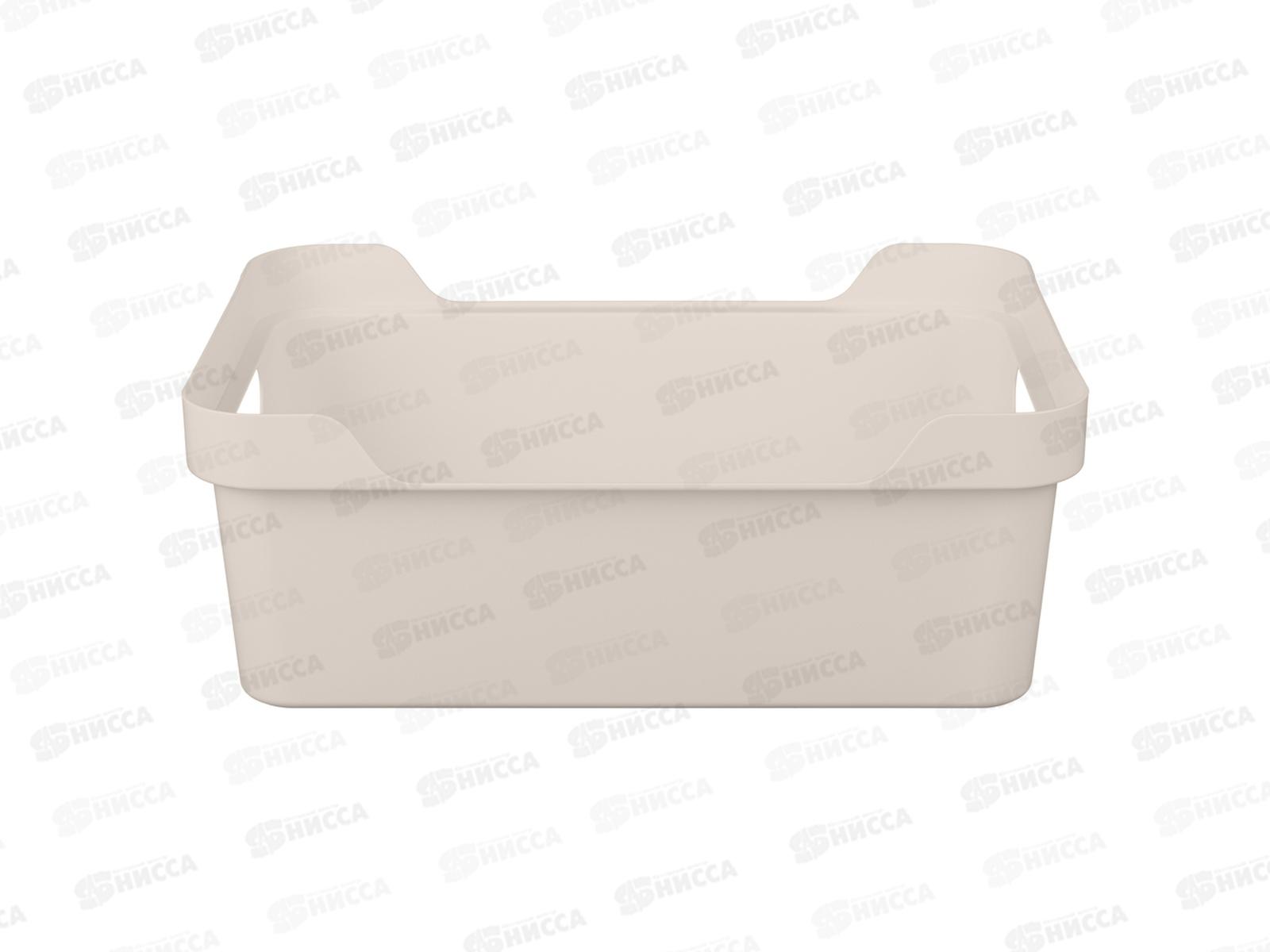 Ящик универсальный 12л &quotLUXE&quot с крышкой  Светло-бежевый 433205634  *6 БП