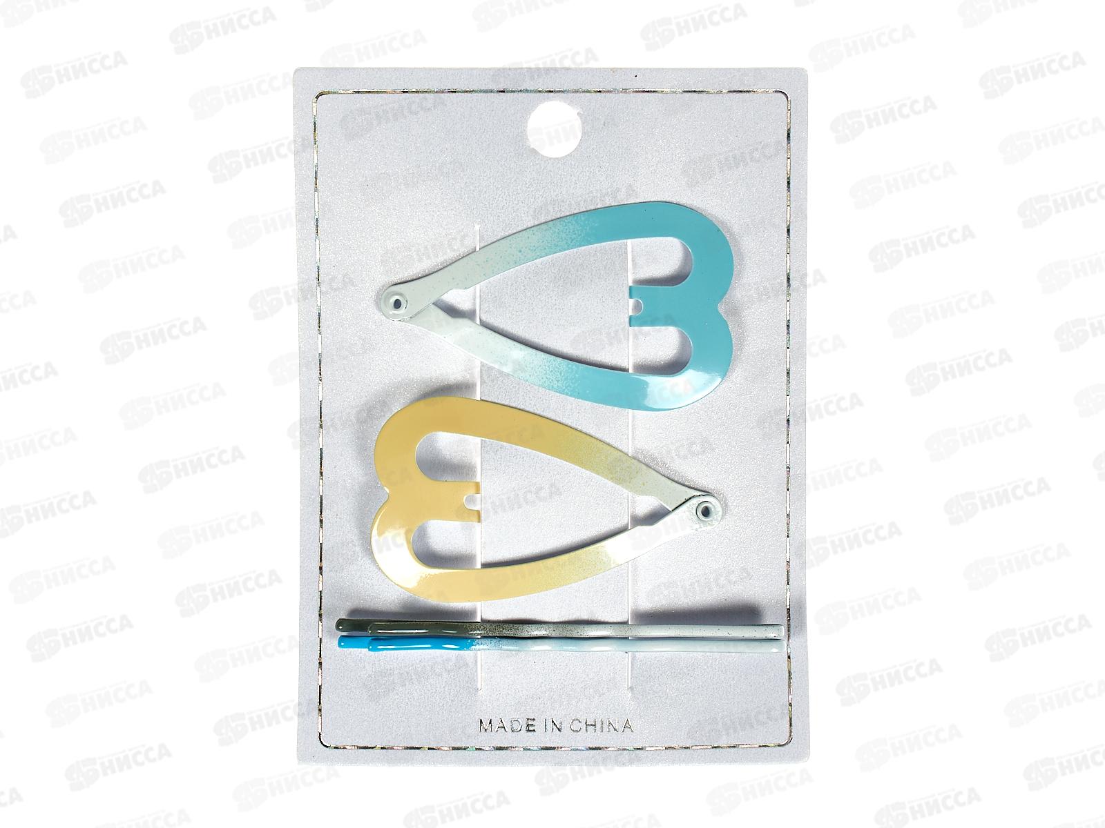 Зажим  д/волос &quotStar colors-Mirelle&quot набор 4шт 789-460 *12