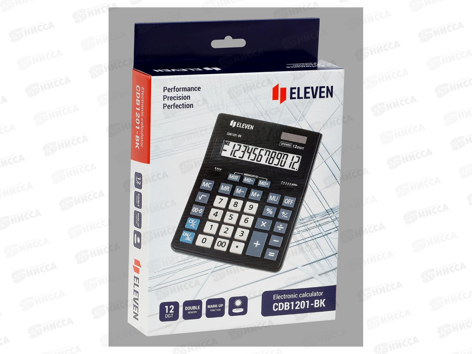 Калькулятор Eleven  CDB1201-BK 12 разрядный настольный черный 339192 *20/40