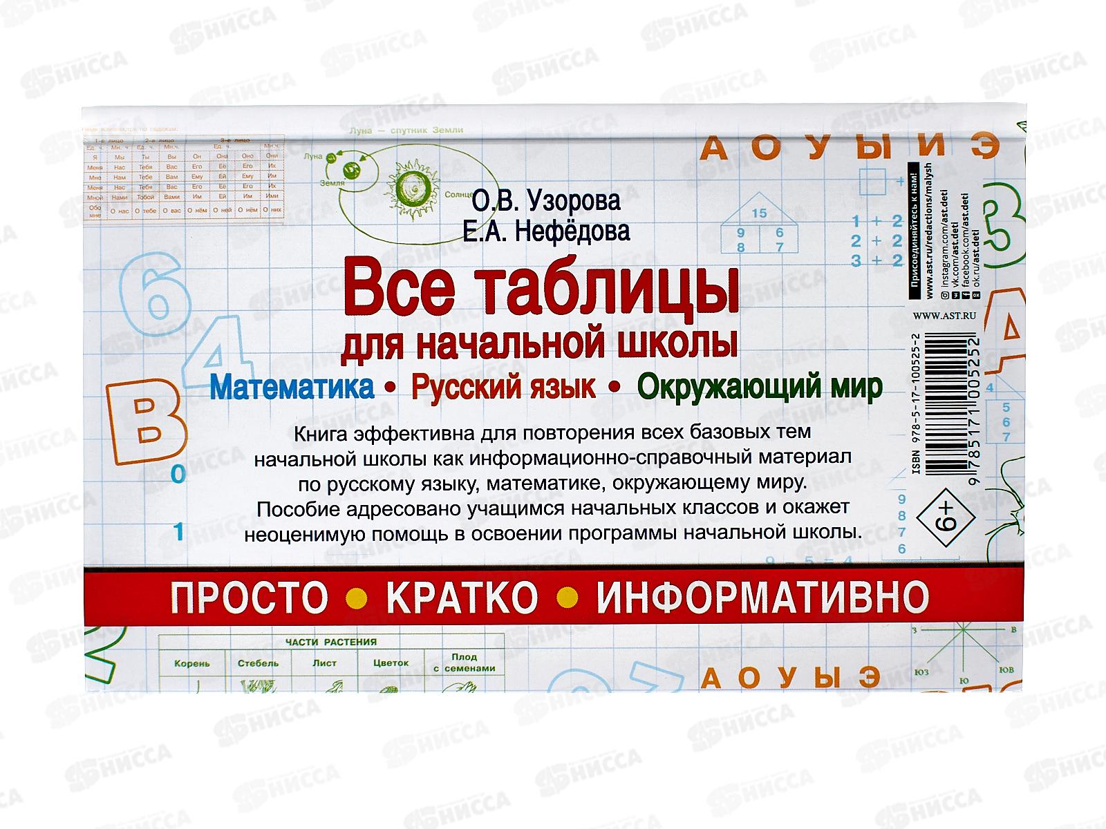 Книга АСТ Все таблицы для начальной школы. Узорова О.В., 0525-2  *14