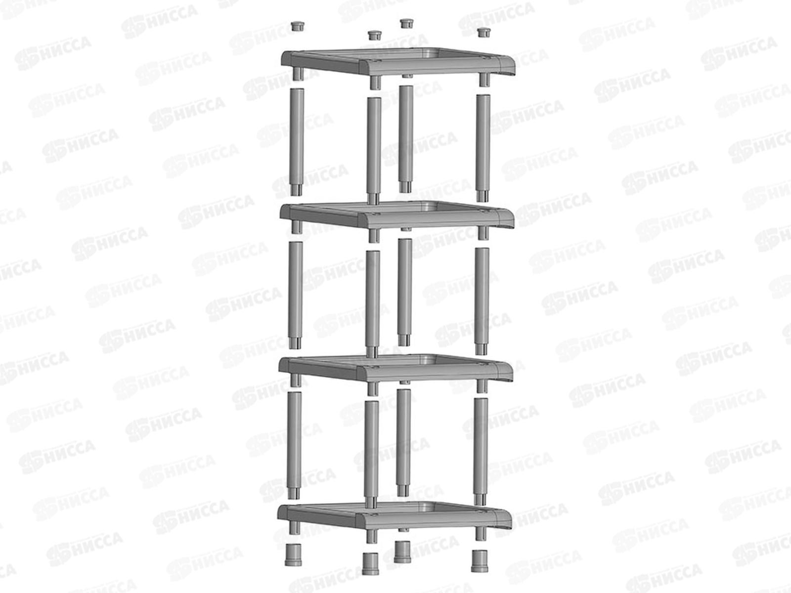 Полка в прихожую малая универсальная  4-х секционная  Графитовый М2709 *4