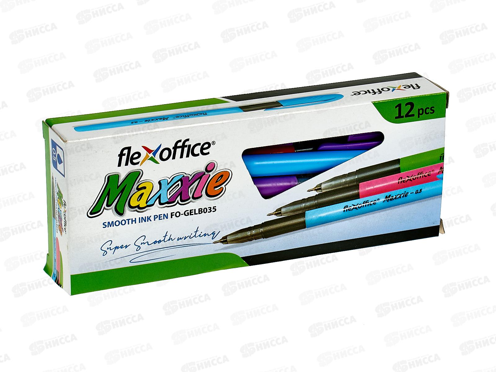 Ручка мас. FLEXoffice Maxxie Neon, 0.5мм синяя, корпус асс FO-GELB035N MIX BLUE *24