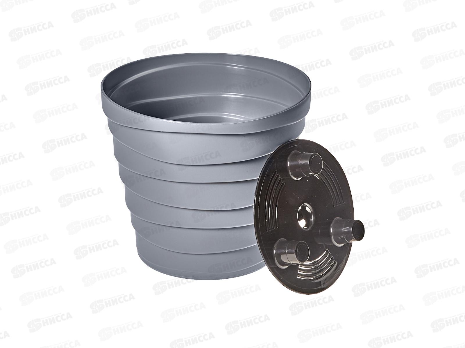 Кашпо &quotБархан&quot 0,9л Серый жемчуг КШ-4333 *30