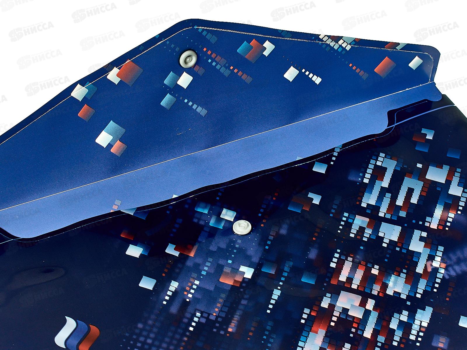 Папка-конверт пластиковая на кнопке Hatber А4 Команда России 16291*10