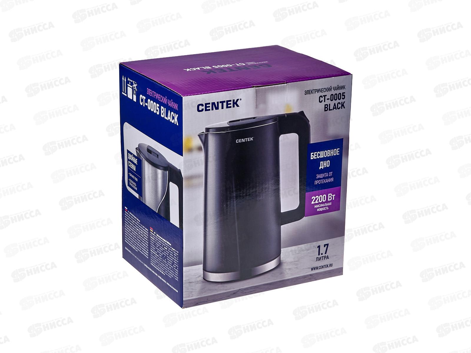 Чайник электрический CT-0005 1,7л черный эффект термоса