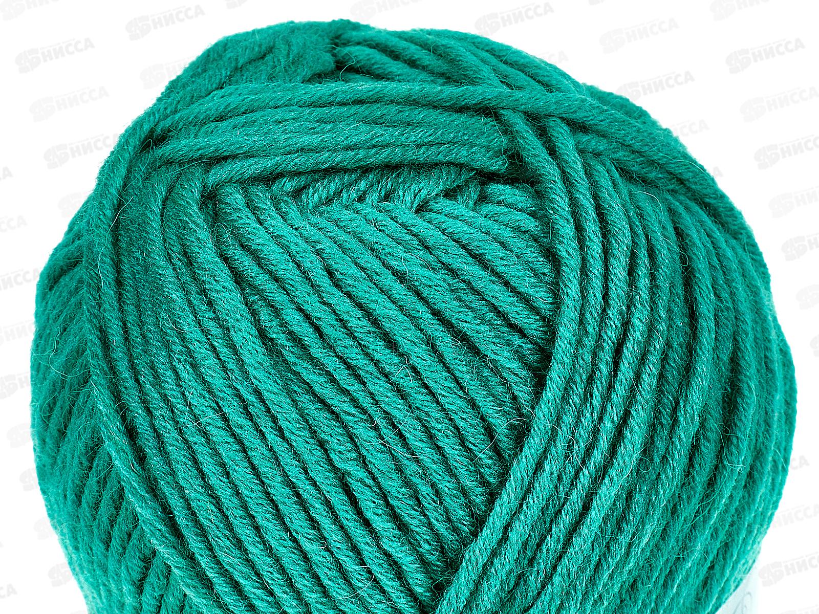 Пряжа Зимняя премьера 1407 Изумрудный 100г150м  шерсть50% акр50%