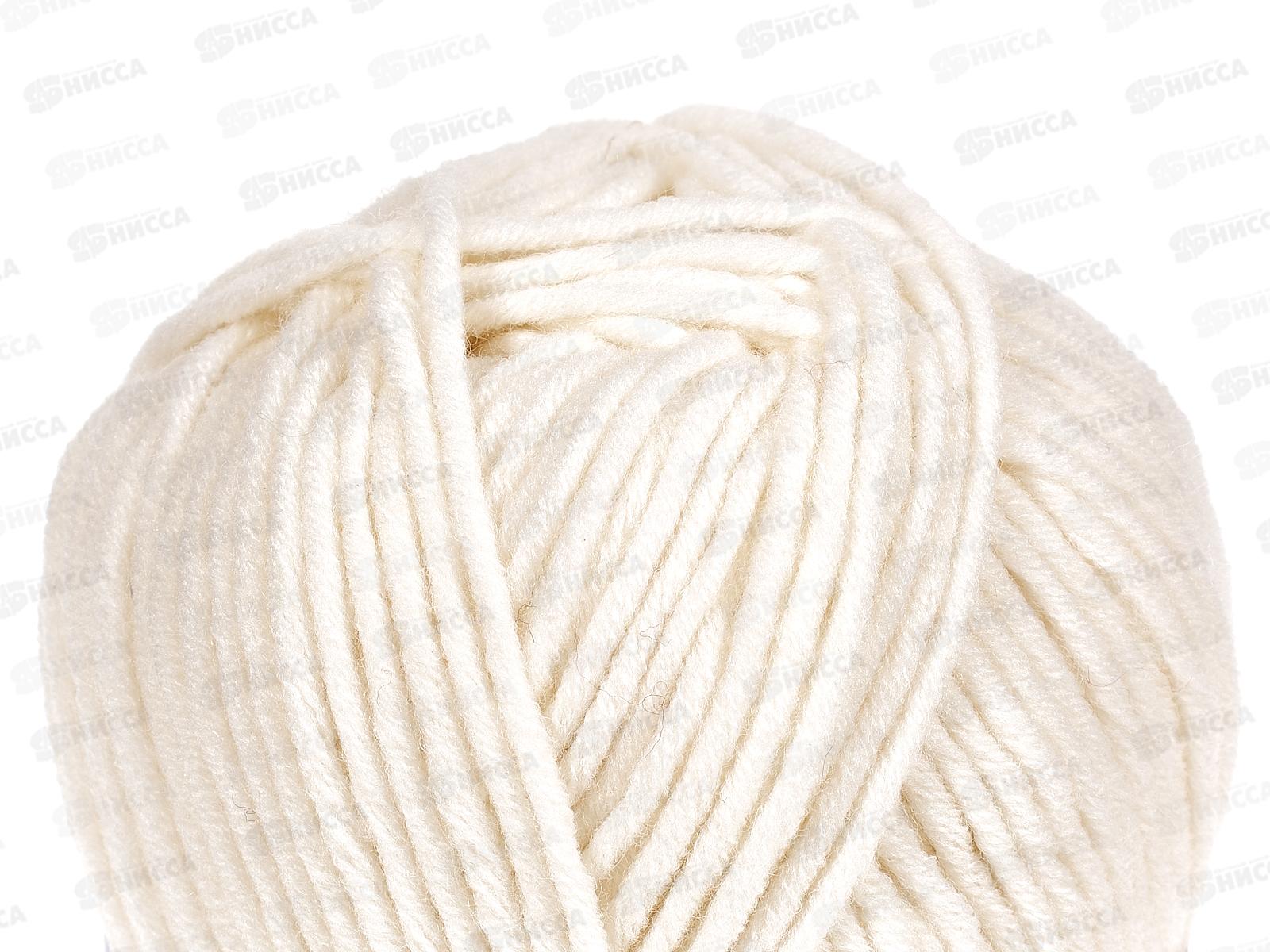 Пряжа Зимняя премьера 01 Белый 100г150м шерсть50% акр50%