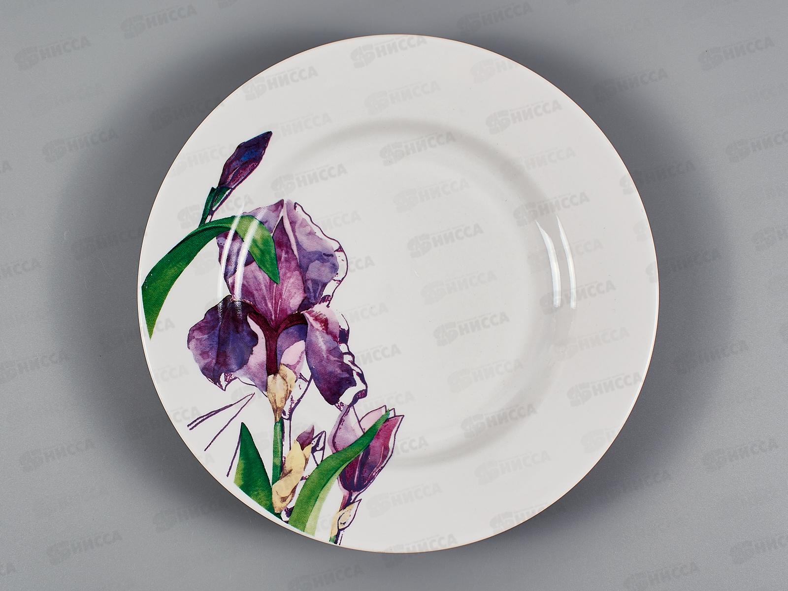 Тарелка мелкая 200мм Гладкий край Ирисы *30 111302