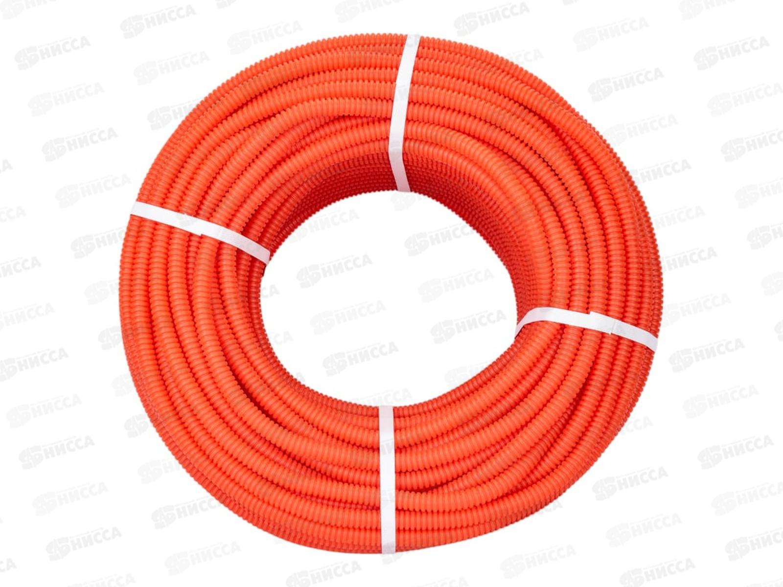 Труба гофрированная ПНД d16 с зондом (100м) оранжевая, REXANT, 28-0016-5 *100