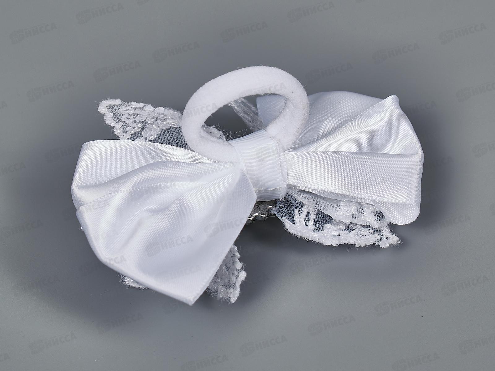 Бант шелк 9см. жемчуг,стразы №7553