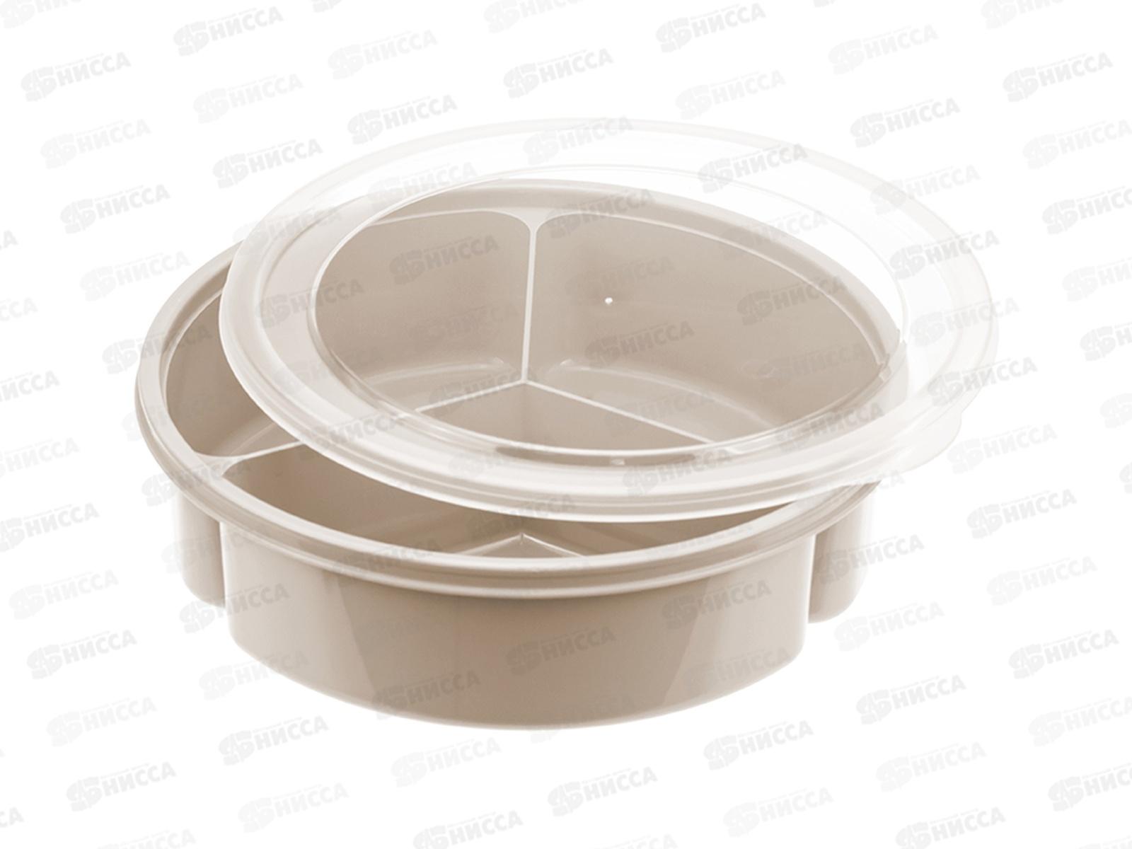 Менажница с крышкой 3 секции Капучино М1124 *16