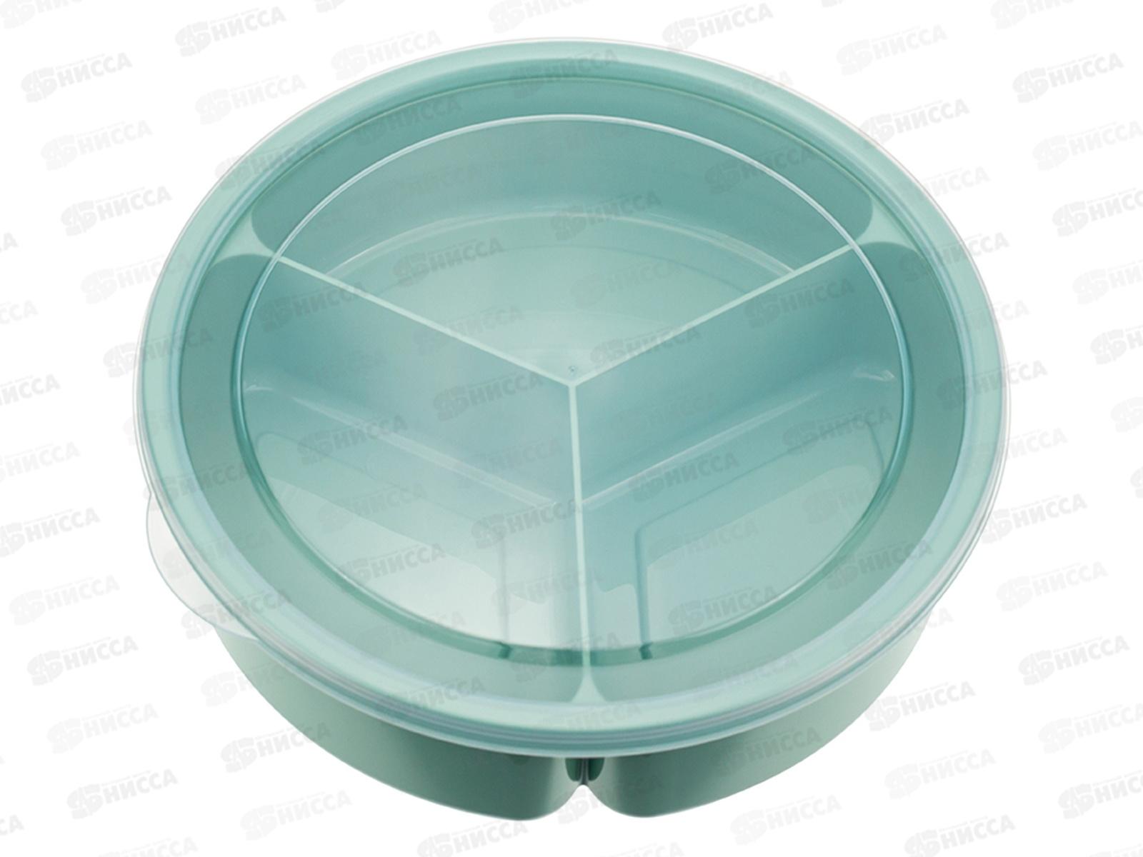 Менажница с крышкой 3 секции Фисташковый М1124 *16