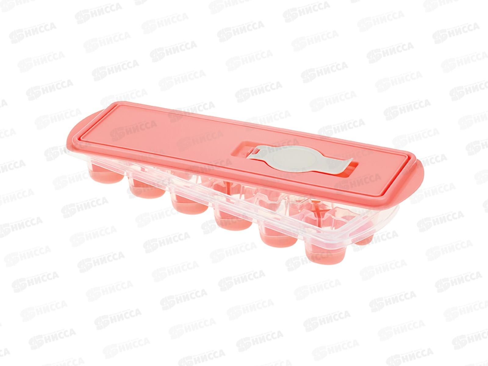 Форма для льда СЕРДЦЕ с крышкой  Коралловый М1258 *20