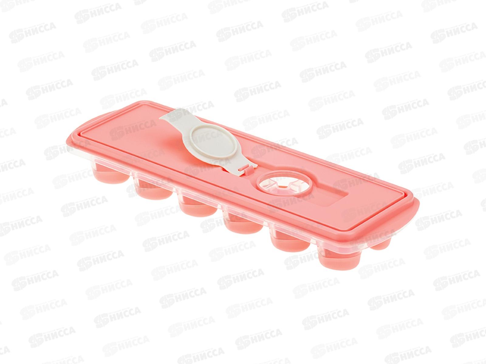 Форма для льда СЕРДЦЕ с крышкой  Коралловый М1258 *20