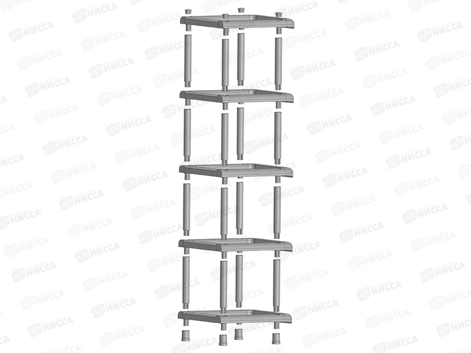 Полка в прихожую малая  5-ти секц Графитовый *4 2708