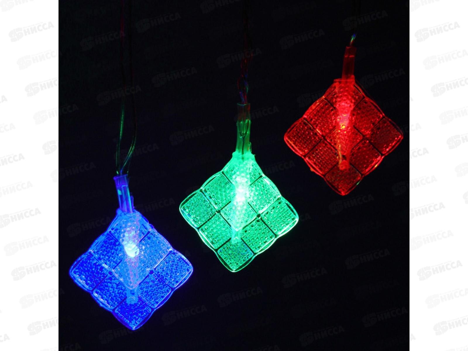 Гирлянда 2,5м 12 LED РОМБИК с насадками 183-0054