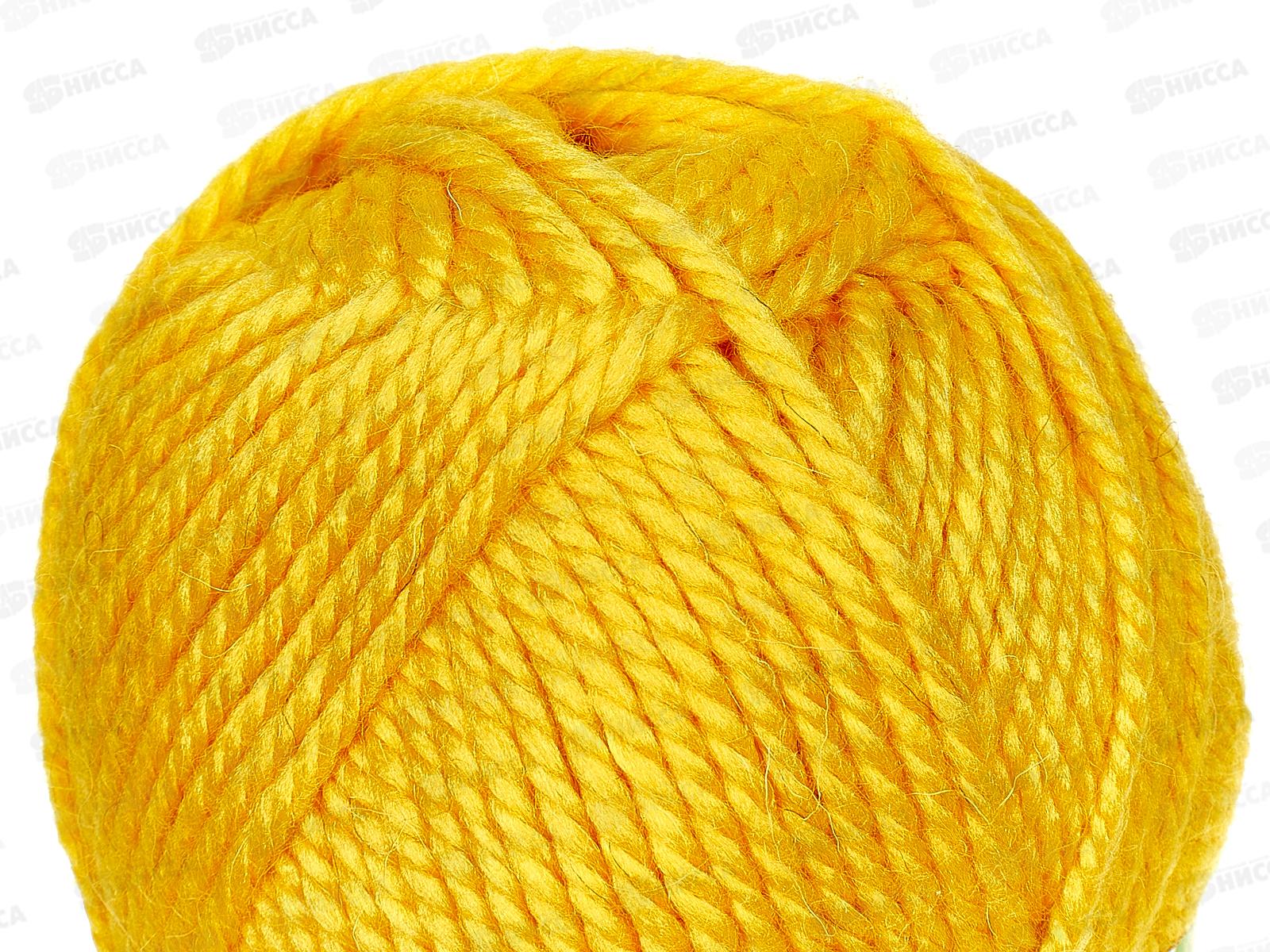 Пряжа Бюджетная Макси 104 Желтый шерсть 40/акрил 60 150гр 140м  *4