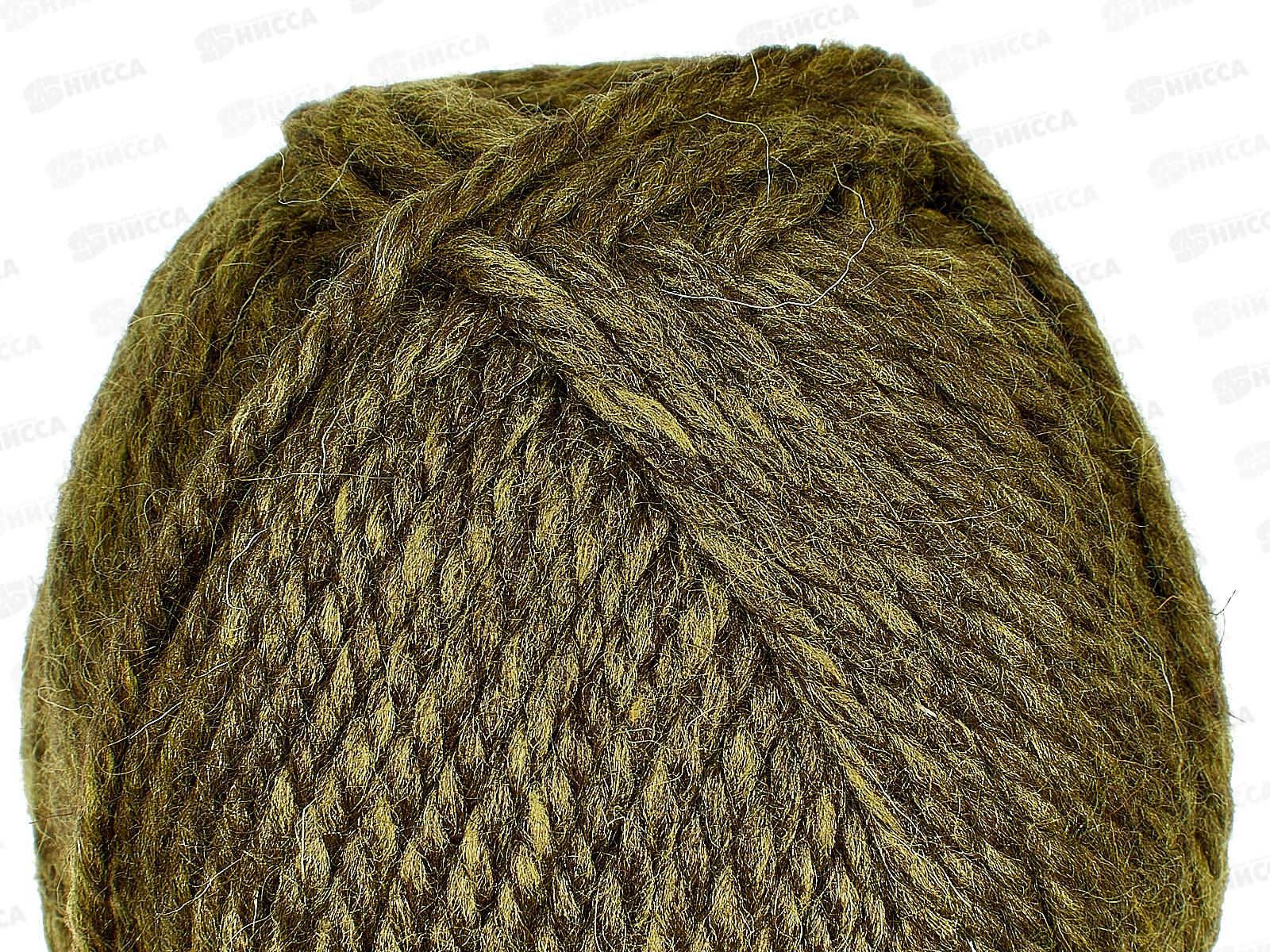 Пряжа Бюджетная Макси 038 Оливковый шерсть 40/акрил 60 150гр 140м  *4